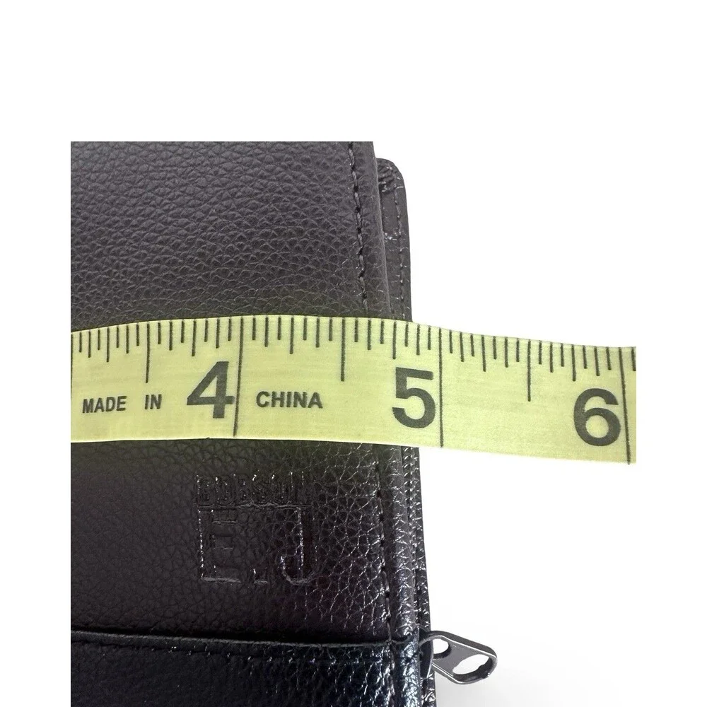 Bobson International Luxury Black Pebbled Leather Bofold mens wallet unused